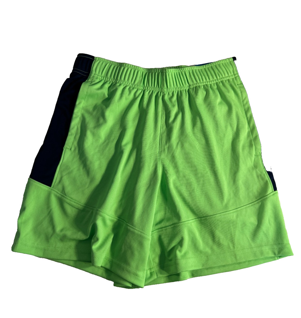 DSG Boys Knit Performance All Sport Shorts Hyper Lime Green Navy Size Medium